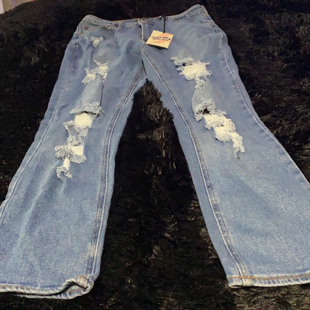 Medium wash ripped jeans
